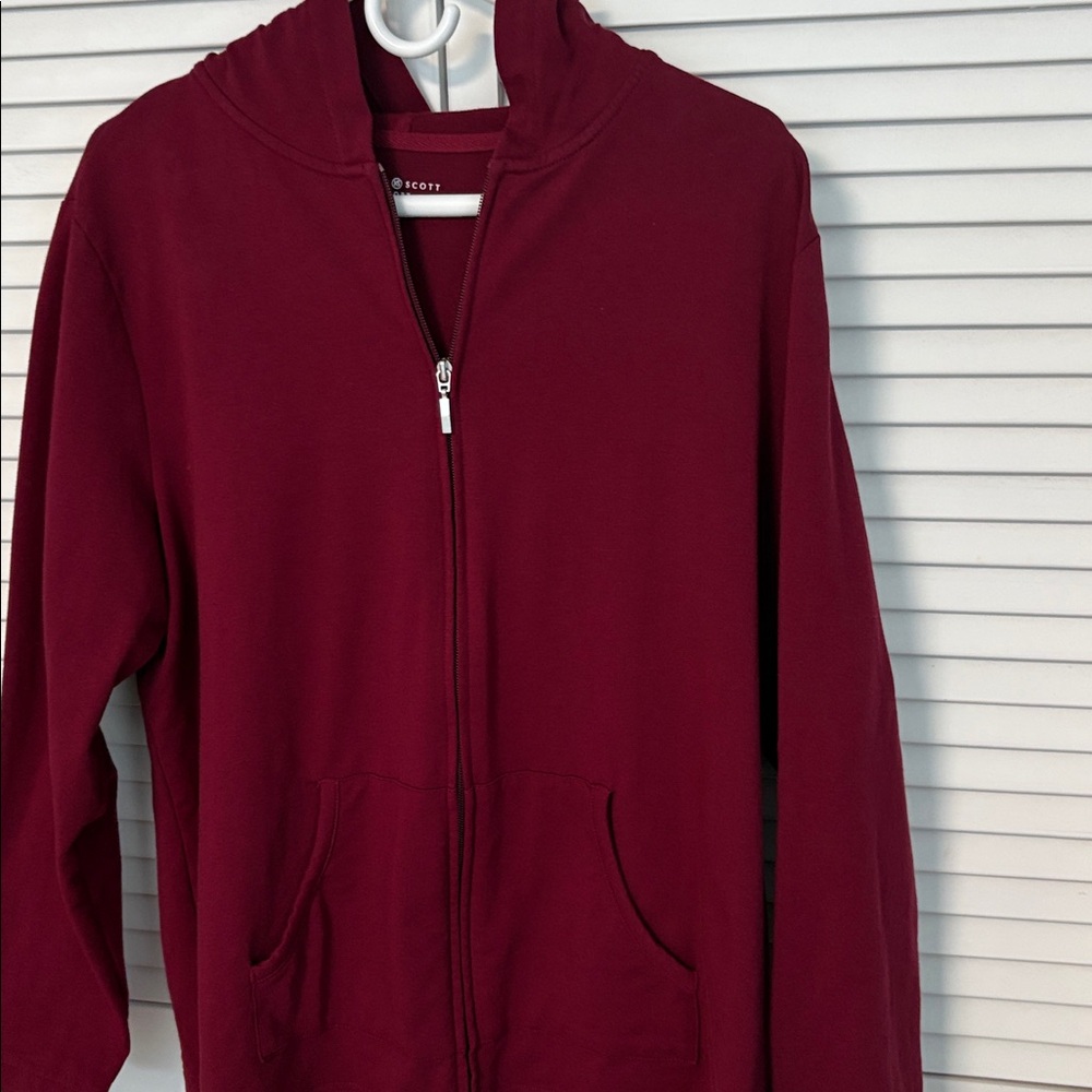 Women’s Karen Scott Sport Maroon Zip-Up Hoodie 0X - Picture 3 of 9